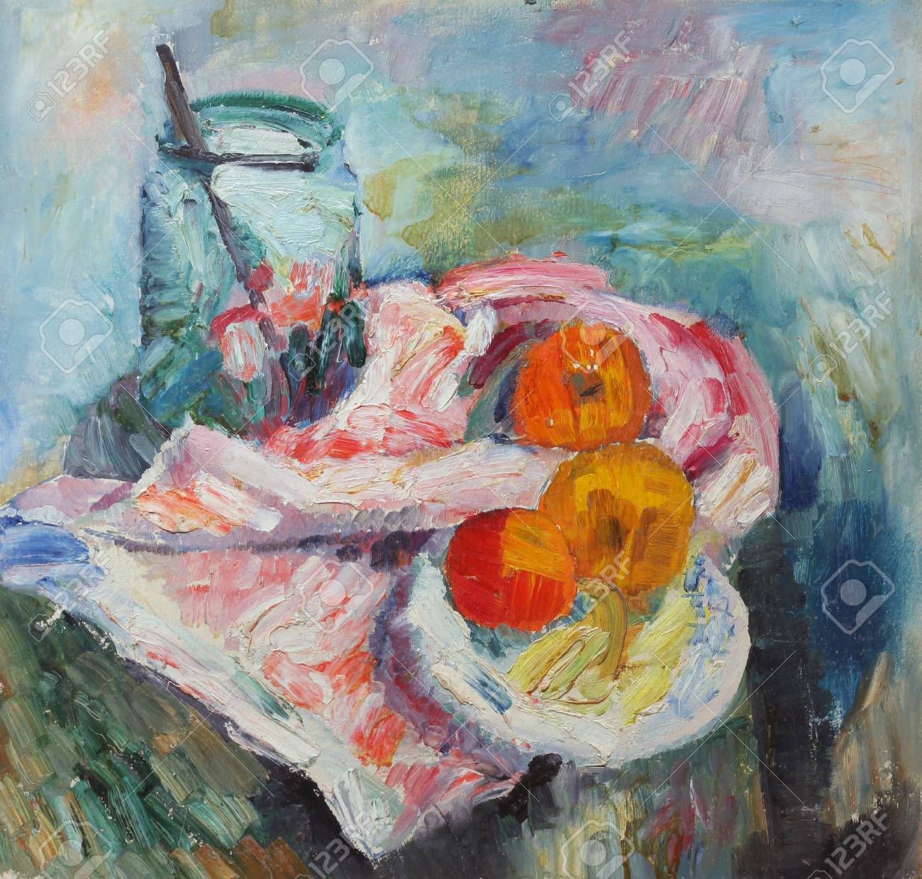 M.A caristina 静物画油絵